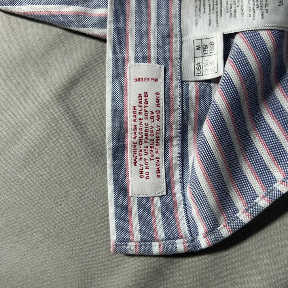 Brooks Brothers Button Down 346 Mens M Blue Pink‎ Stripe Supima Cotton Preppy